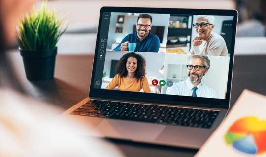 Doctor on video call with colleagues